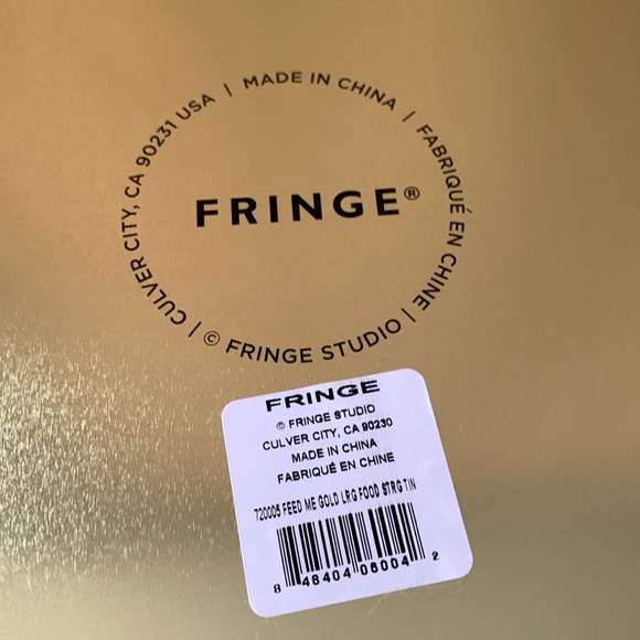 Gold FEED ME Large Fringe Pet Food Storage Tin With Lid - Picture 10 of 15